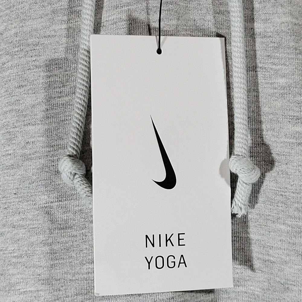 Nike Yoga‎ Women's Dri-Fit Gray Cropped Hoodie Sweatshirt Training XL